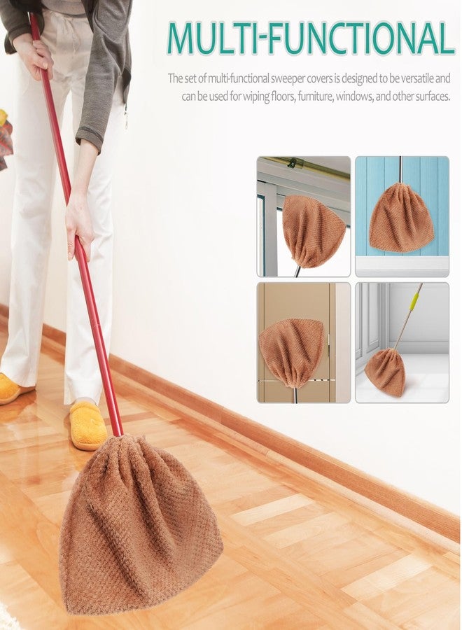 VICASKY 3pcs Washable Coral Velvet Broom Covers for Floor Cleaning Durable Dust Collection Cloths with Elastic Closure for Sweeping Mopping and Tasks at Home - Image 5